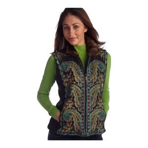 Bob Mackie Embroidered Fleece Vest